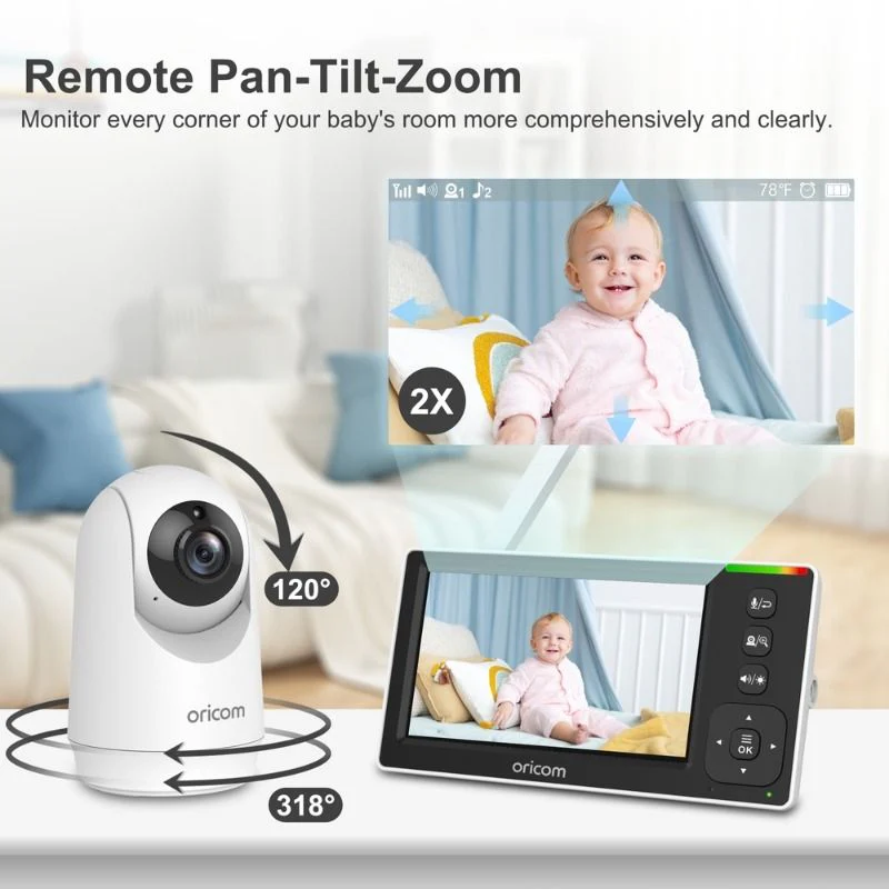 Oricom 4.3" Video Baby Monitor With Motorised Pan-Tilt Camera - Image 5