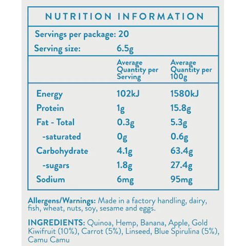 Petite Eats Blue Kiwifruit Smoothie Mix 130g - 20 Servings - Image 5