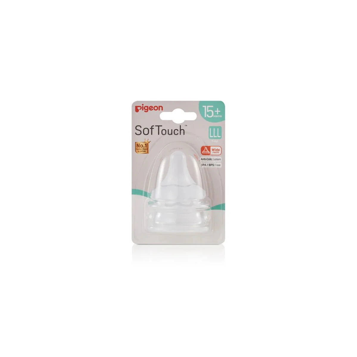 Pigeon SofTouch™ Wide Neck Teat 2pcs - Image 3