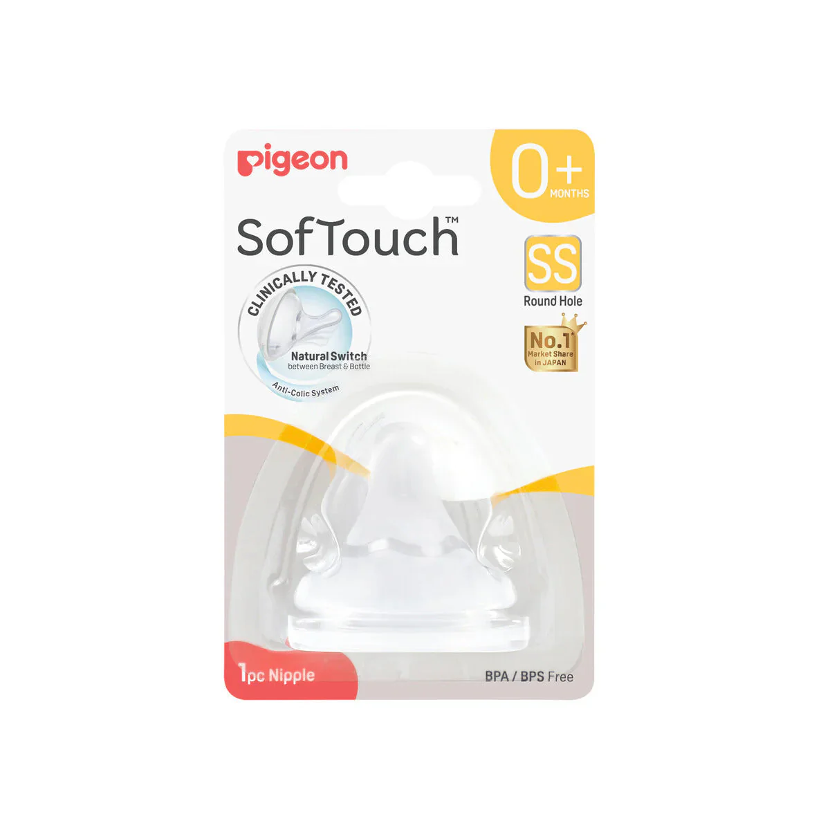 Pigeon SofTouch™ Wide Neck Teat SS 1pc - Image 2