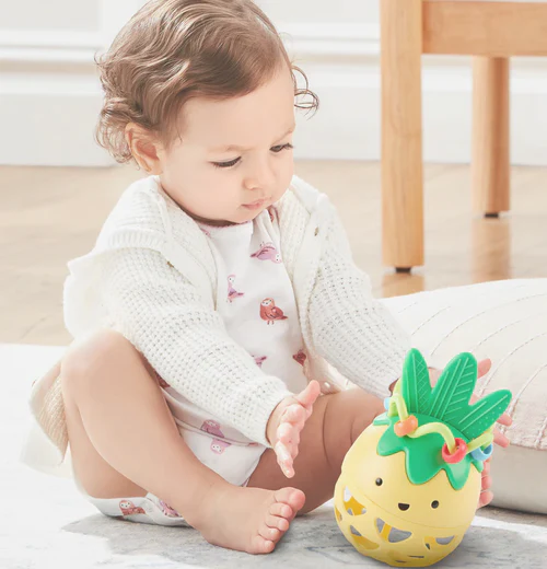 Skip Hop Farmstand roll Around Pineapple Rattle Baby Toy - Image 2