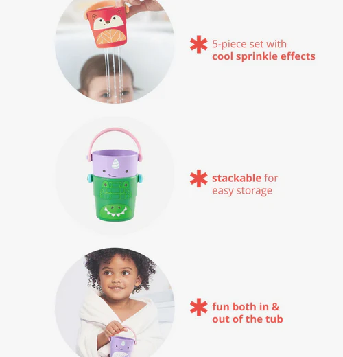 Skip Hop Zoo Bath Stack & Pour Buckets - Image 3