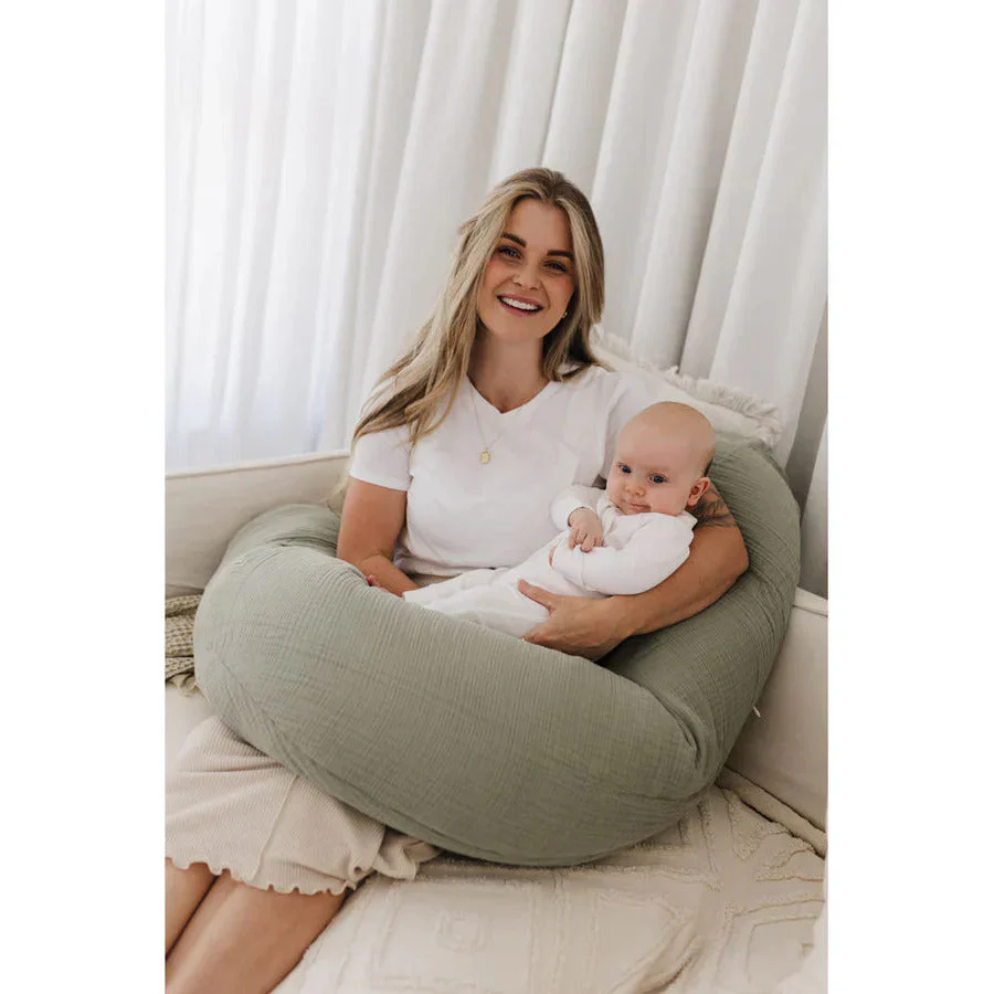 Theraline Muslin Maternity & Nursing Pillow - Sage - Image 2