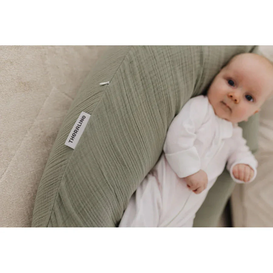 Theraline Muslin Maternity & Nursing Pillow - Sage - Image 4