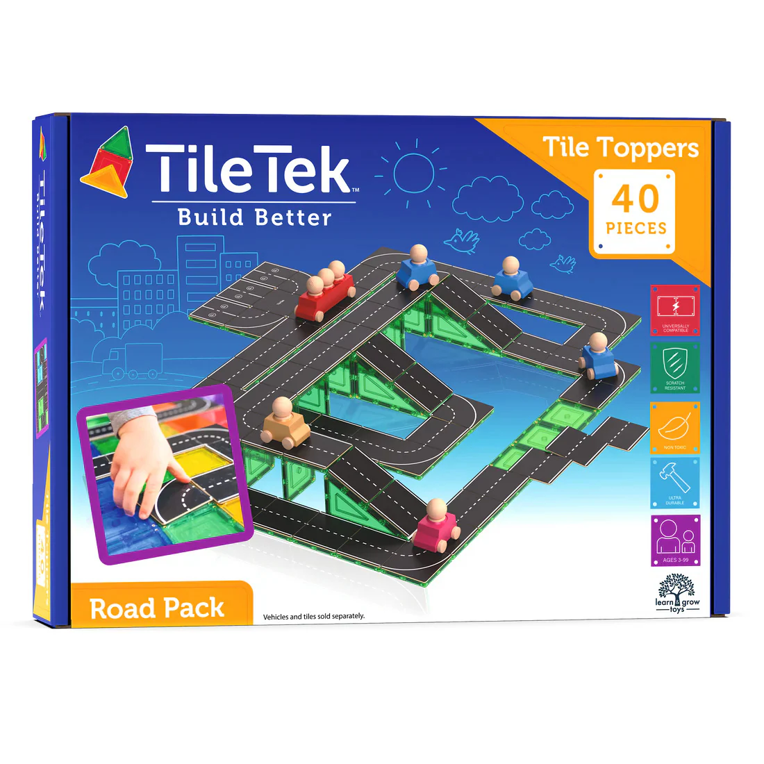 Tile Tek 40 Piece Tile Topper - Road Pack