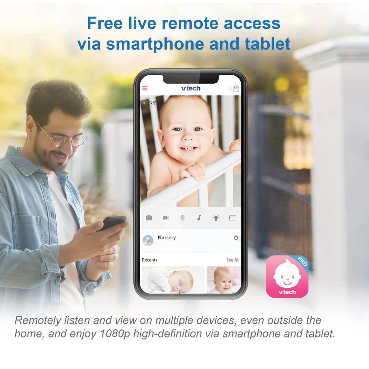 VTech RM9751 Smart Wi-Fi HD Baby Camera - Image 8