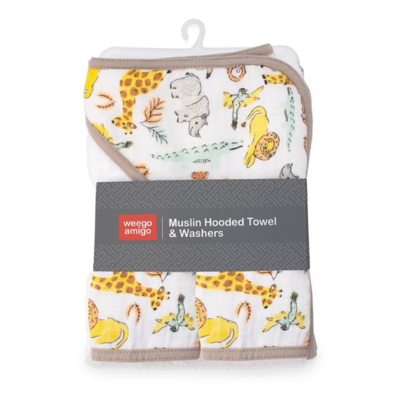 Weegoamigo Hooded Towel + Washers - Image 3