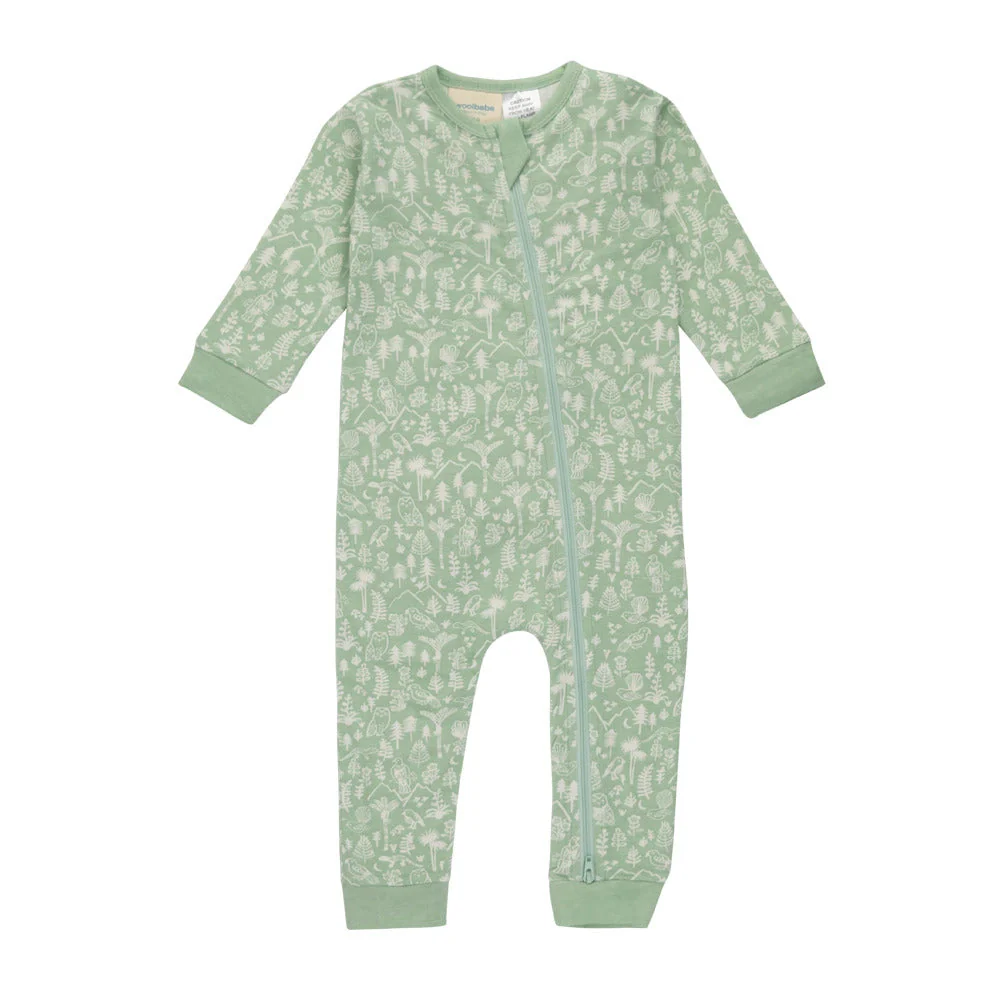 Woolbabe Merino/Organic Cotton Pyjama Suit - Prints