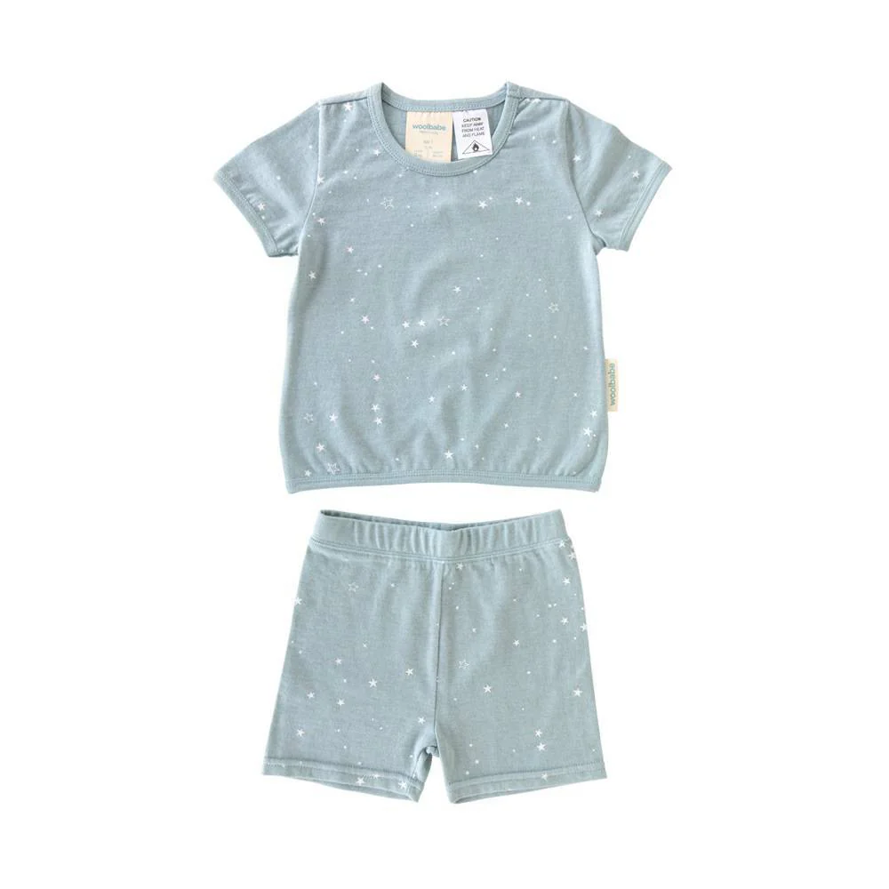 Woolbabe Merino/Organic Cotton Summer Pyjamas - Print - Image 3