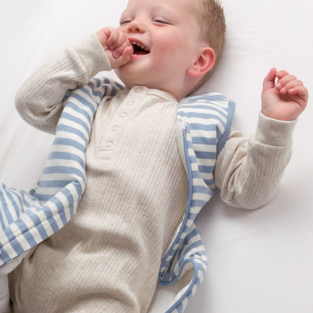 Woolbabe Organic Cotton/Merino Long Sleeve Henley Suit Natural Marl - Image 5