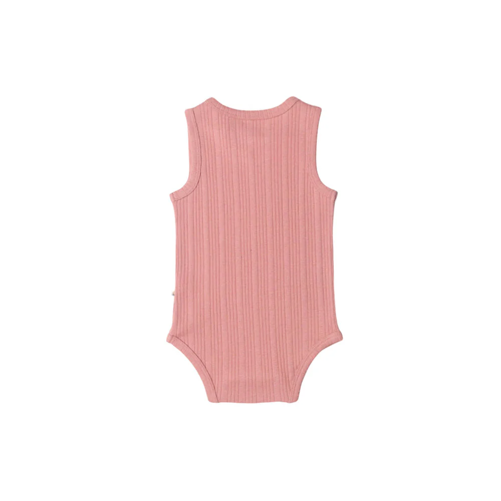 Woolbabe Organic Cotton/Merino Singletsuit Dusk Marl - Image 2